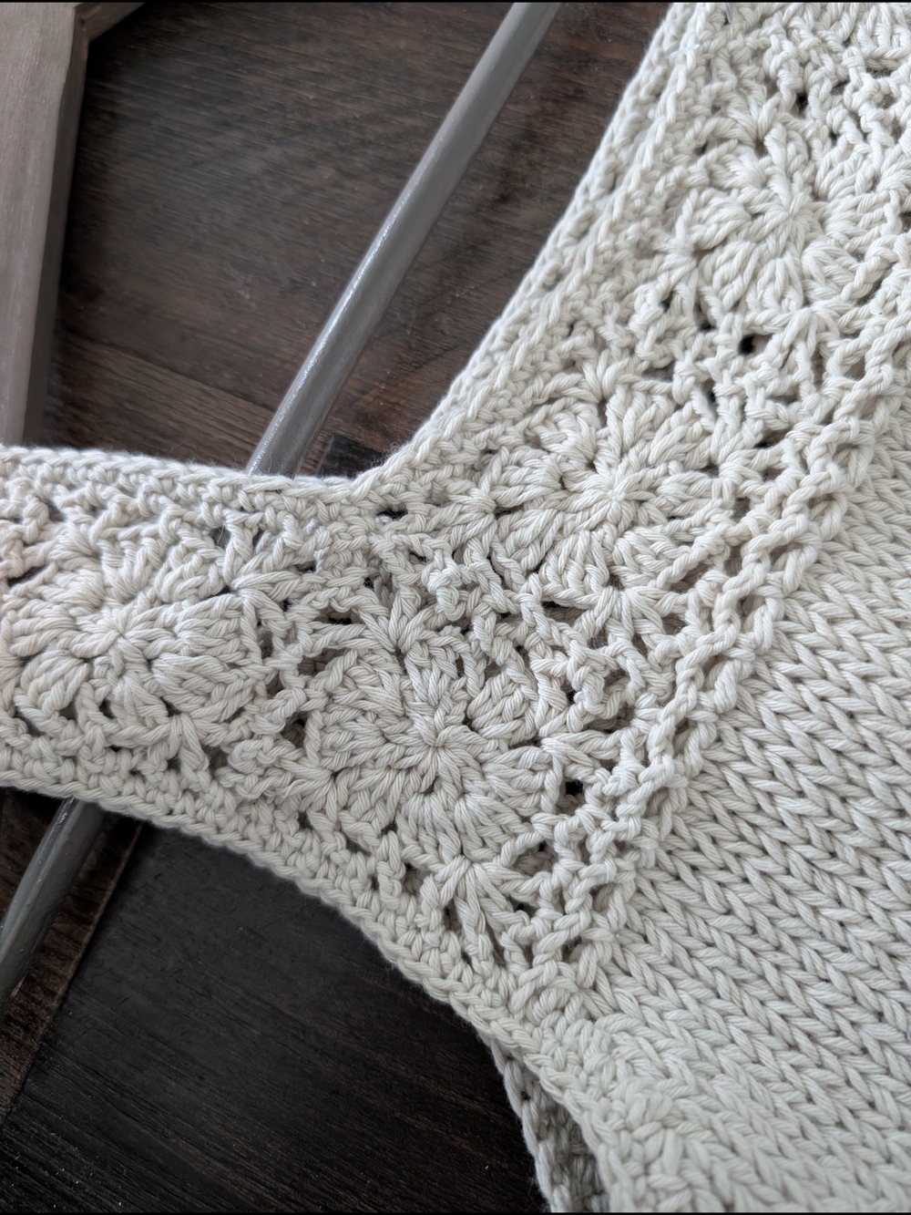Rico Ivory Knit Bohemian Crochet Tank Top Sm/Med Boho - Picture 3 of 7